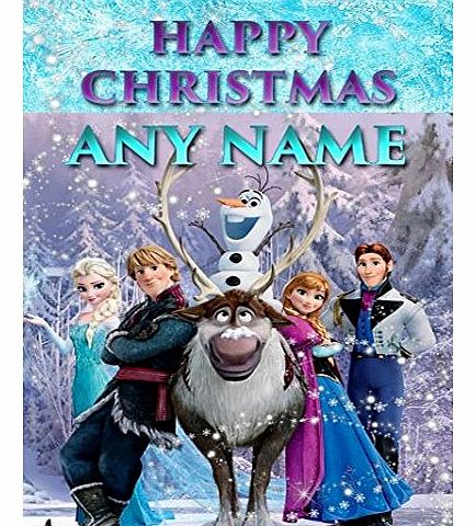 Fingerprint Designs Frozen Characters Christmas Card Personalised