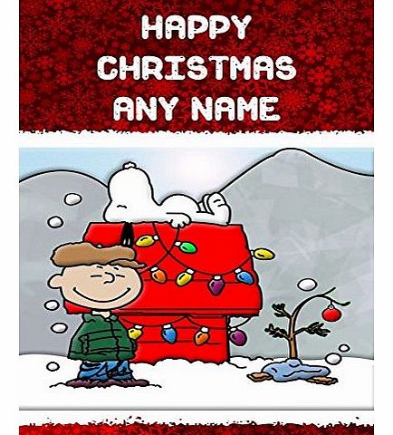 Fingerprint Designs Snoopy Christmas Card Personalised