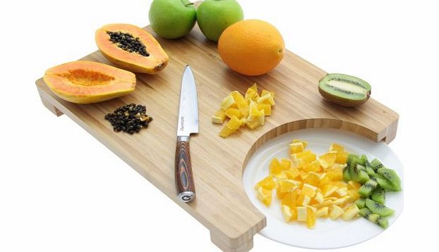 Finoak.com 40x30cm Large Chopping Board and Plate Cutting Serving Universal Collect Tray. Smart Kitchen. Waterproof Bamboo