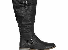 FIORELLA Black buckle detail calf boots