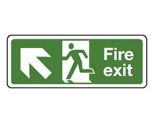 Fire exit arrow up left (pict)