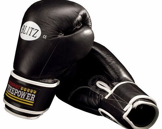Firepower Leather Boxing Gloves 16oz Black