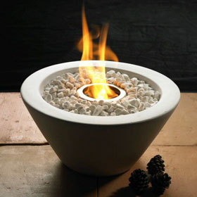 Firebowls Fire Bowl White Ceramic