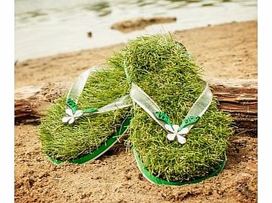 Green Grass Flip Flops (Womens Small)