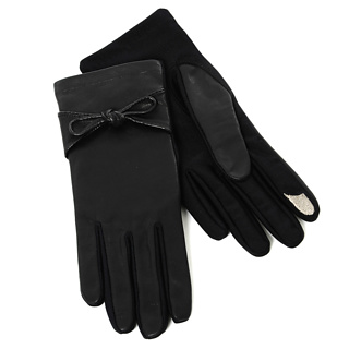 Firebox Isotoner SmarTouch Gloves (Ladies Black Leather)