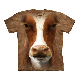 Kids Big Face Moo T-Shirt (Small: Ages 2- 4