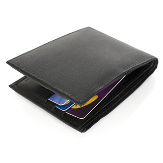 Firebox Leather RFID Blocking Wallet (Black Leather)