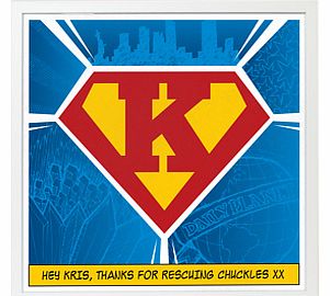 Firebox Personalised Superhero Print (Framed in a White