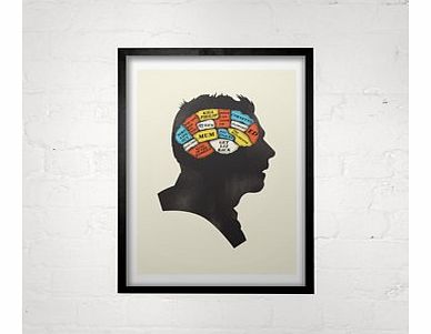 Firebox Phrenology - Shaun (Large in a Black Frame)