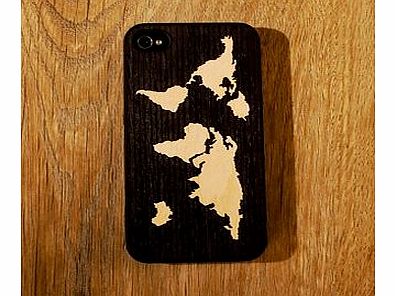 Firebox Real Wood Cases for iPhone (World Map Ebony -