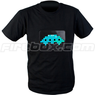 Firebox Space Invaders Light Up T-Shirt (Blue Saucer -