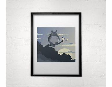 Firebox Totoro Tree (Large in a Black Frame)
