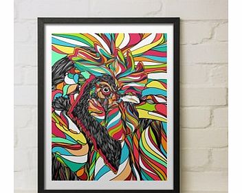 Firebox Tropical Cock (Large in a Black Frame)