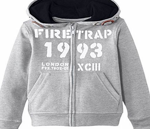 Firetrap Boys Zip Up Hoodie, Vintage Grey Heather, 5-6 Years