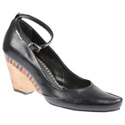 Firetrap Female Feifer Leather Upper Textile/Other Lining Fashion Wedges in Black