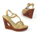FIRETRAP Garage Sandals - Anderson - Womens Wedge Sandal - Taupe Size 5 UK