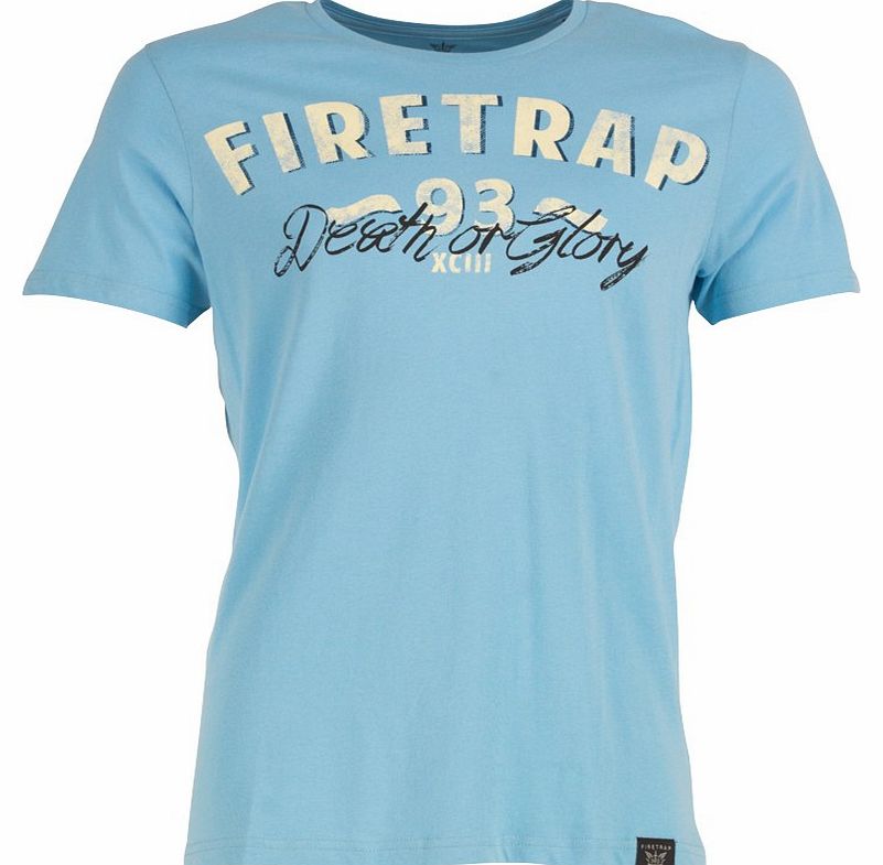 Firetrap Mens Biker T-Shirt Air Blue