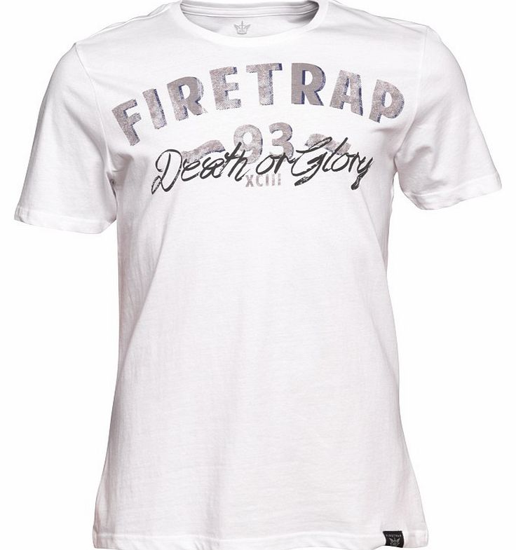 Firetrap Mens Biker T-Shirt Optic White