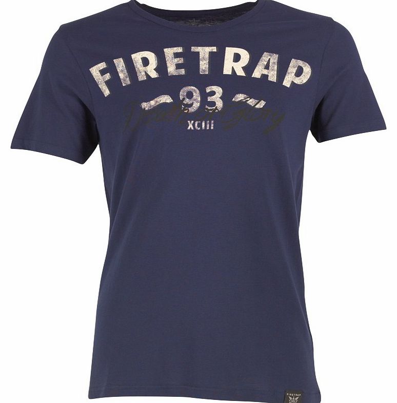 Firetrap Mens Biker T-Shirt Peacoat
