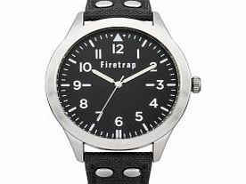 Firetrap Mens Black Fabric Strap Watch