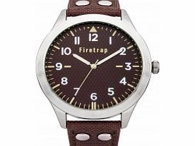 Firetrap Mens Brown Fabric Strap Watch