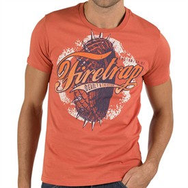 Firetrap Mens Deathrace T-Shirt Cranberry