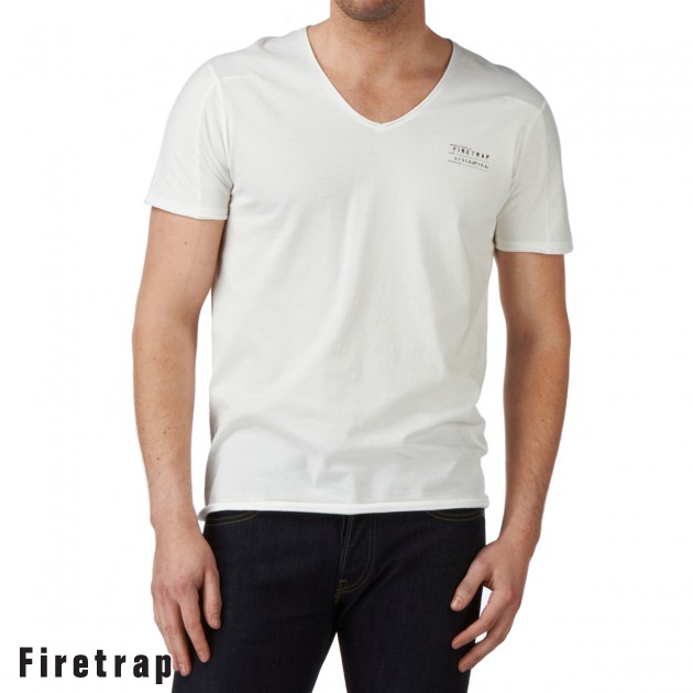 Firetrap Mens Firetrap Astro T-Shirt - Bonewhite