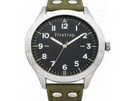 Firetrap Mens Green Fabric Strap Watch