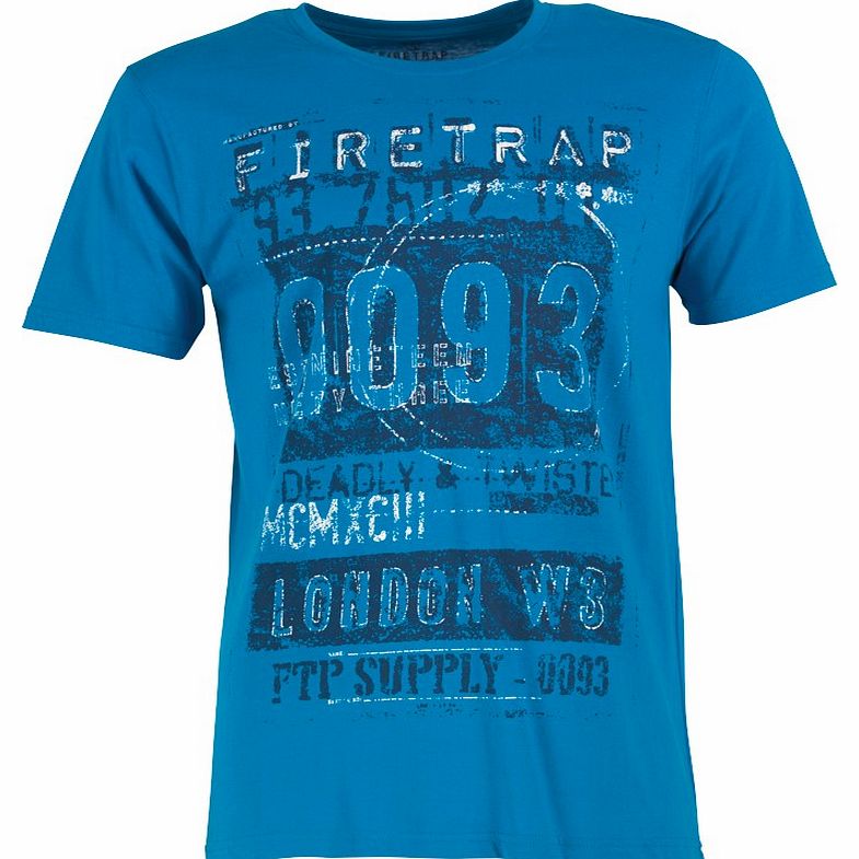 Firetrap Mens Milly T-Shirt Directorie Blue