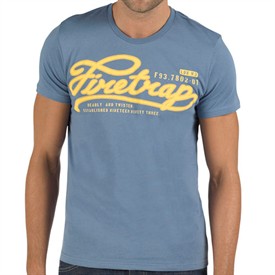 Firetrap Mens Player T-Shirt Stone Blue