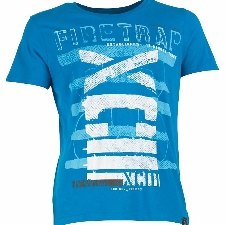 Firetrap Mens Roman T-Shirt Directorie Blue