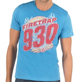 Firetrap Mens Speedway T-Shirt Ash Blue