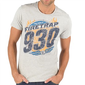 Firetrap Mens Speedway T-Shirt Grey Marl