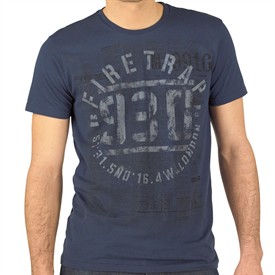 Mens Stencilled T-Shirt Indigo
