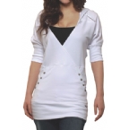 Womens Afterbeat Loopback Long Sweat Top Optic White
