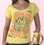 Womens Dance Drapey Single Jersey T-Shirt Yellow