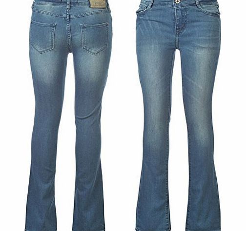 Firetrap Womens Slim Bootcut Jeans Denims Ladies Stretchy Pants Trousers Mid Blue 10 L