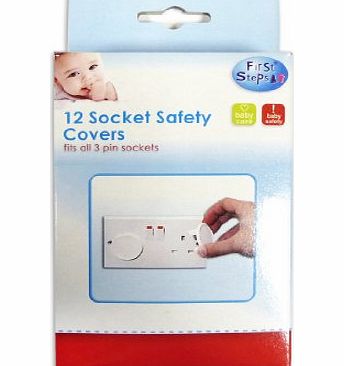 First Steps 12 Home Safety Plug Socket Covers Baby amp; Child Proof Easy to Use