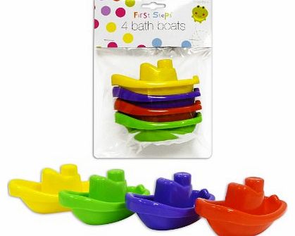 Pack of 4 Baby & Toddler Bath Boats for Bath Time 3m+