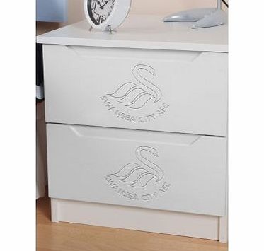 Swansea City 2 Drawer Bedside Cabinet