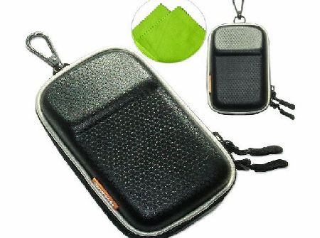 New first2savvv heavy duty black camera case for FUJIFILM FinePix XP70 with LENS Cleaning Cloth