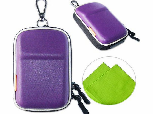 first2savvv New first2savvv heavy duty purple camera case for FUJIFILM FinePix XP70 with LENS Cleaning Cloth