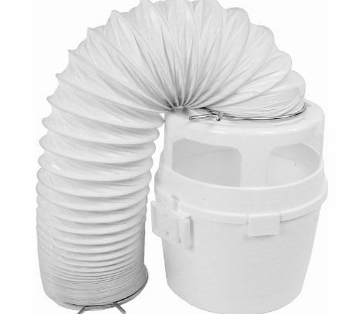 First4spares 4ft Vent Hose Condenser Bucket Wall Mount Kit for Hoover Tumble Dryers (White)