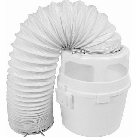 First4spares 4ft Vent Hose Condenser Bucket Wall Mount Kit for Indesit Tumble Dryers (White)