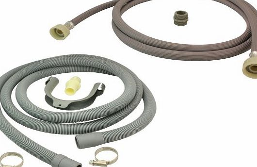 First4spares Universal Fill Water Pipe and Drain Hose Extension Kit for Hoover Washing Machines (2.5m)