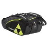 Spacious racket bag.  Dimensions: 75x33x36 cm2 separate thermofoiled racket compartments that protec