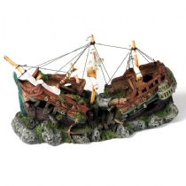 Classic Aquarium Ornament Galleon With Sails 24