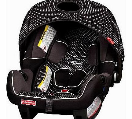 Fisher Price Deluxe Infant Car Seat in White Dots for Newborn and Above (Black)