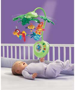 Rainforest Peek-a-Boo Leaves Musical Mobil