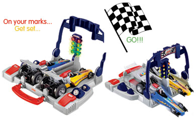 fisher -Price Shake and#39;nand39; Go Dragsters Racing Set